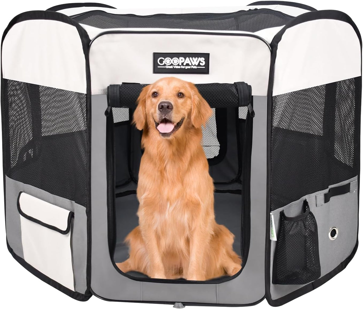 JESPET 61" Pet Dog Playpens - Light Grey / 61x61x30 Inch (Pack of 1)