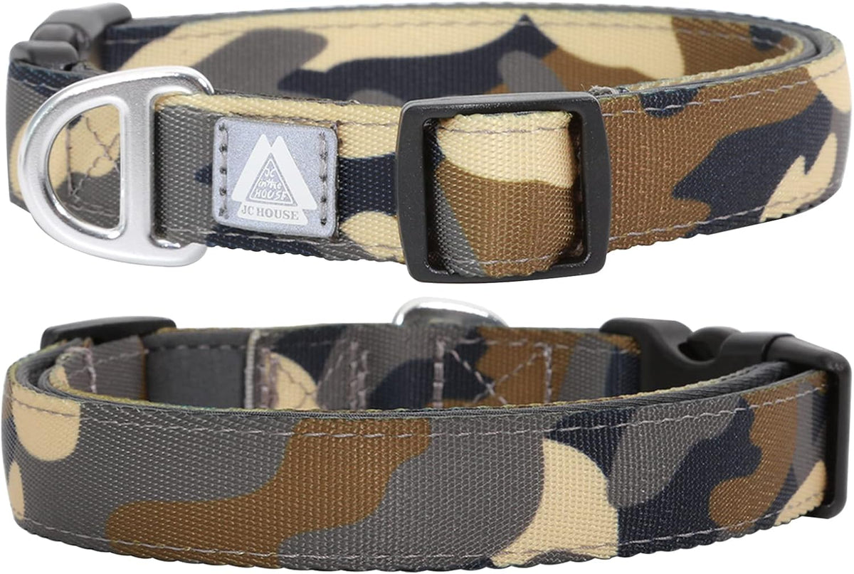 Medium Dog Collar, Neck 12"-20" - S (Neck 9''– 14'') / Camo Green