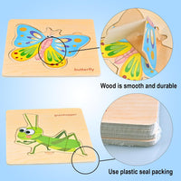 8pcs Wooden Puzzles for Toddlers 1-3, Toddler Puzzles Ages 2-4 – Fun for Kids & Family - Insect Animals - image 4