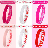 JUNEBRUSHS 24pcs Halloween Silicone Bracelets - Valentine Style - image 3