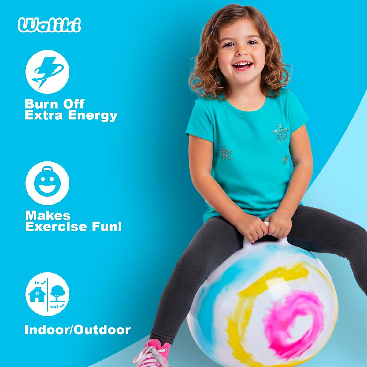 WALIKI Hopper Ball for Adults, Jumping & Hopping Ball for Mom - Multicolored / Small: Ages 3-6 (18”/45CM) - image 3
