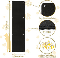 FHTONGE 71x15.8" Thickened Cat Wall Climbing Carpet with 16 Fixed - Pure Black / 71x15.8"(180x40cm) - image 2