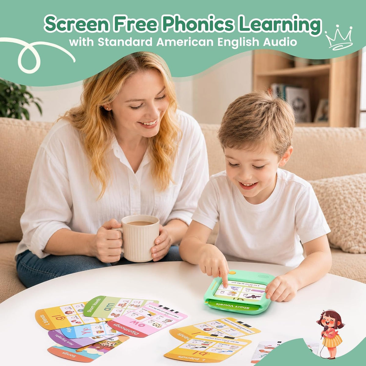 JoyCat Kids Learning Tablet - Green:Phonics Learning - image 2