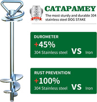 Dog Tie Out Cable and Stake, with 30FT Heavy Duty Cable - dog stake GT/45ft/150lbs - image 3