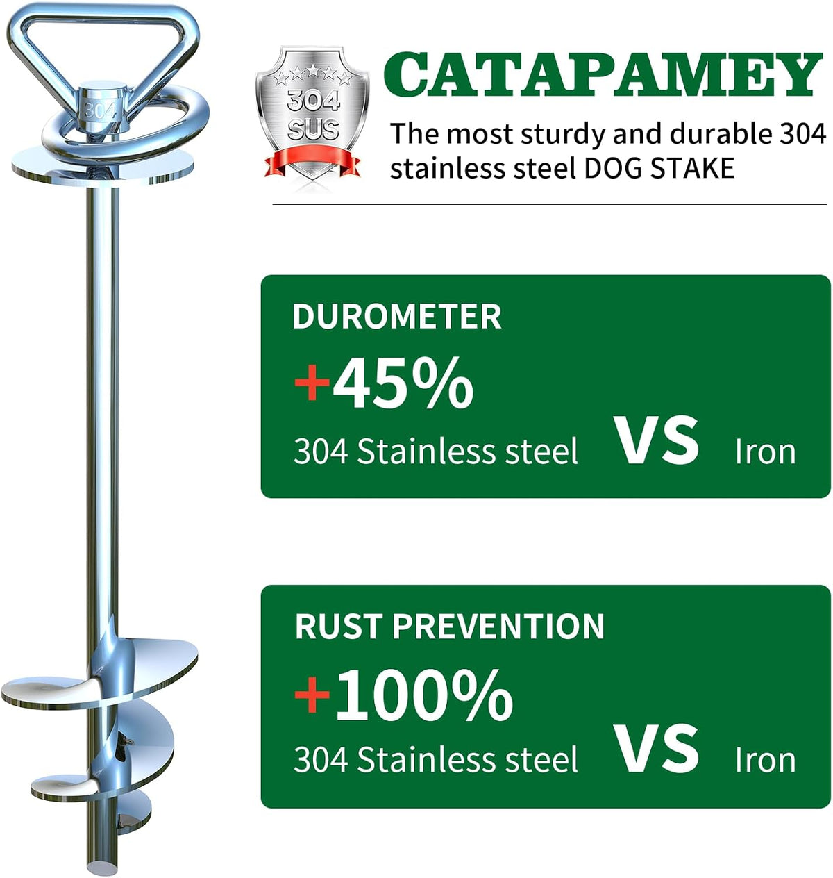Dog Tie Out Cable and Stake, with 30FT Heavy Duty Cable - dog stake GT/45ft/150lbs - image 3