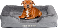The Dog’s Bed, Orthopedic Standard Foam Waterproof Dog Bed with Standard Support, Large Silver Grey Plush, Waterproof, Supportive Dog Bed with Replaceable Covers, Veterinary Approved