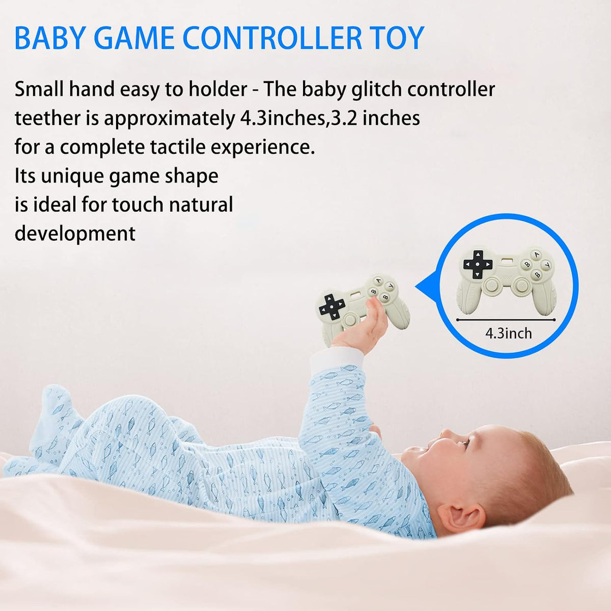 Cool Remote Game Control Teething Toy for Babies 0-6-12 Months - White - image 3
