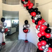 Blue Silver Balloon 12Inch Dark Metallic Blue Silver Confetti Latex - Black Red Silver - image 4