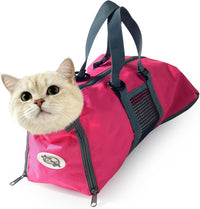 Cinf Cat Restraint Grooming Bag - M (8-12lbs) / Rose Red