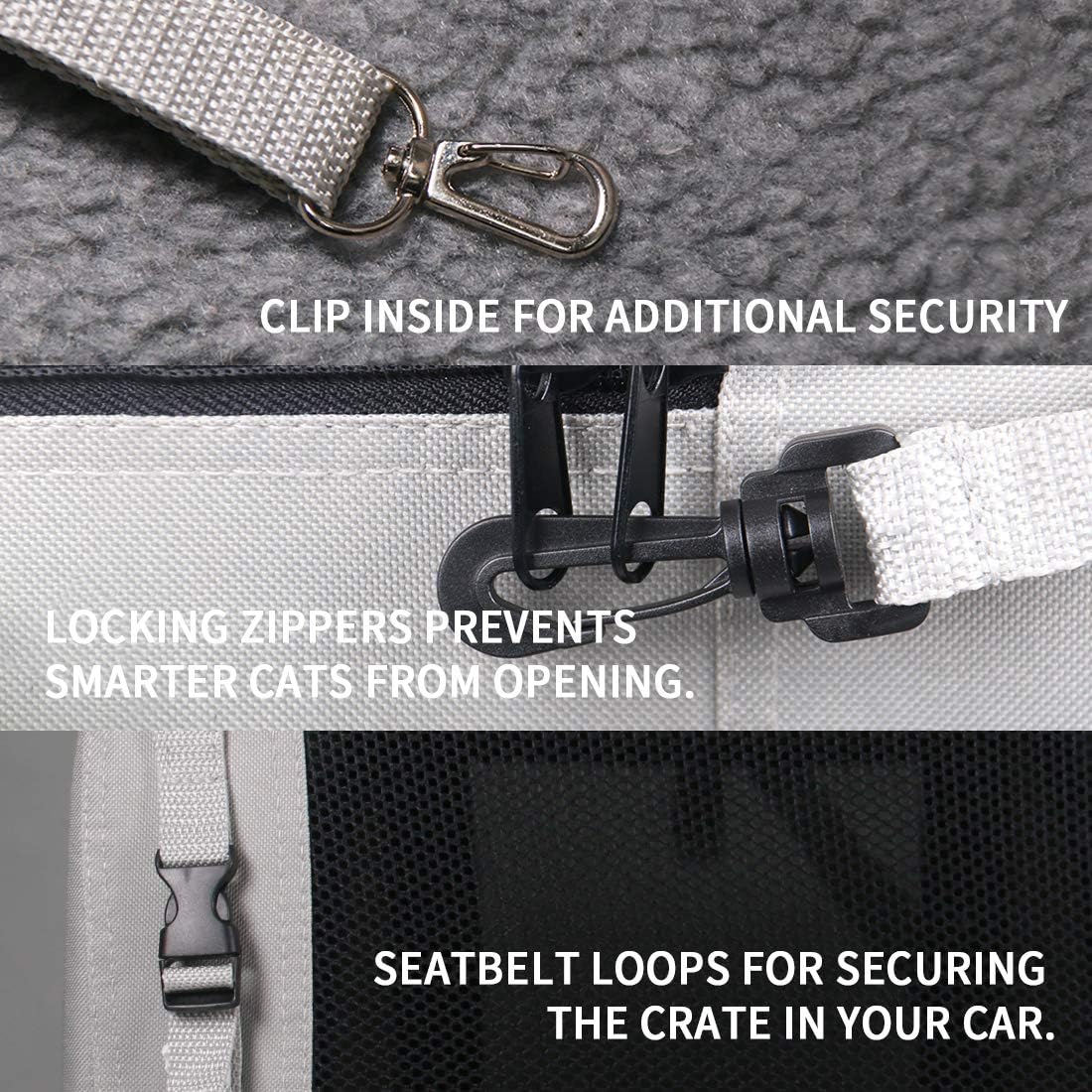 Extra Large Cat Carrier Soft Sided - Grey / without curtain - image 3