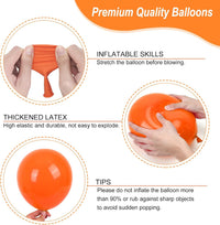 RUBFAC White Balloons Different Sizes 135pcs for Birthday Arch – Fun for Kids & Family - Orange - image 3
