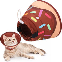 KOOLTAIL Cat Cone Collar Soft, Adjustable Cat Cones to Stop Licking, Foldable Donut Water Resistant Pet Recovery Neck E Collars After Surgery, Kitten Elizabethan Collar for Small to Large Cats,Brown L