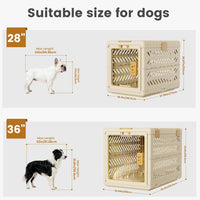 Collapsible Dog Crate for Small/Medium Dogs - Beige / 36.4"L x 22.8"W x 25.8"H - image 2