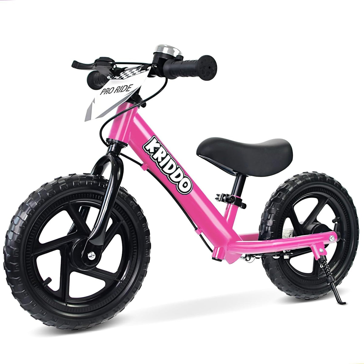 KRIDDO Pro toddler balance bike with hand brake, kickstand and thick tires