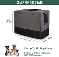 Rachmi 48" 600D Canvas Privacy Dog Crate Cover - 43.0"L x 29.0"W x 31.0"H - image 2