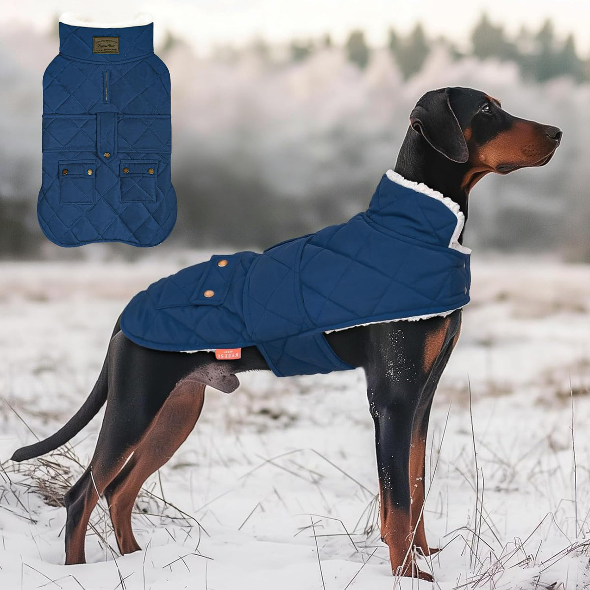 KYEESE Waterproof & Windproof Dog Coat for Small Dogs Puffer Jacket – Essentials for Dogs - XX-Large / 01# Blue