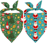 Halloween Dog Bandanas 2 Pack Reversible Triangle Scarf – Essentials for Dogs - Christmas 1
