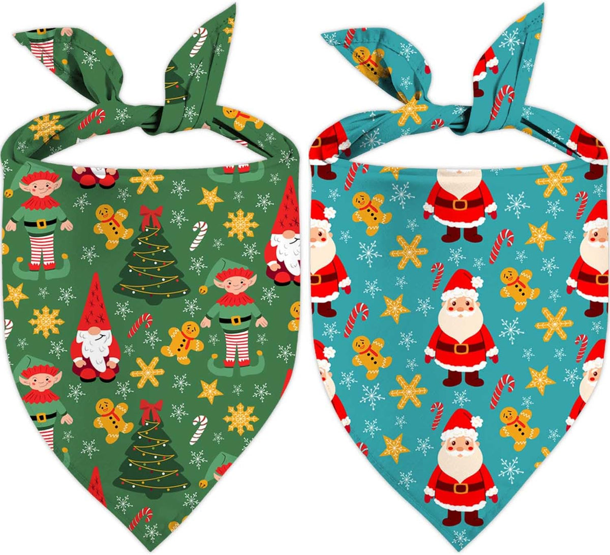 Halloween Dog Bandanas 2 Pack Reversible Triangle Scarf – Essentials for Dogs - Christmas 1