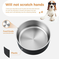 Dog Bowl, Stainless Steel Food and Water Bowl - 64 oz / Black - image 4