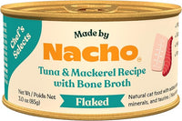 Made by Nacho Flaked Filets Recipe in Bone Broth, Grain-Free Chef's Selects Wet Food for Cats Balanced Diet in Naturally Hydrating Pumpkin-Infused Broth (3.0 oz (Pack of 12), Tuna & Mackerel)