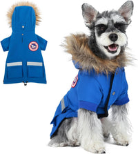 Small Dog Coats, Waterproof - L(Chest 21.6") / Blue