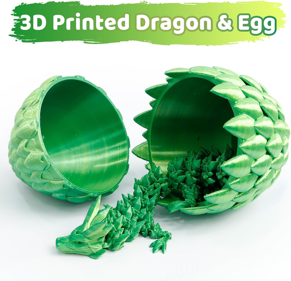 3D Printed Dragon Egg, Large 12" for Kids, Dragon Lovers - Yellow Mix Green - image 2
