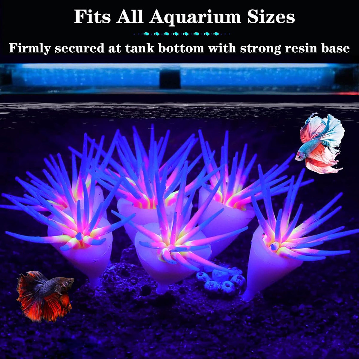 2pcs Silicone Glowing Effect Aquarium Fish Tank Decorations - Blue - image 4