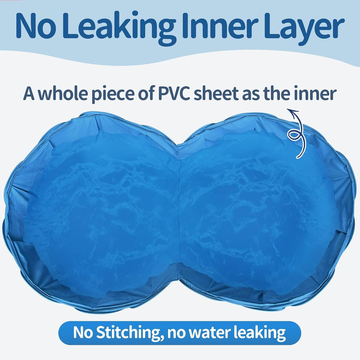 Alvantor Pet Swimming Pool, Foldable - Blue / 63"x12" 2in1 - image 3