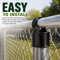 Therwen 12 pack aluminum chain link fence ring caps for 2-3/8 inch posts - view 33