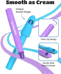 JUPITEARTH 12 Colors Twist Crayons for Toddlers 1-3, Non-Toxic - Glitter 12 Colors - image 2