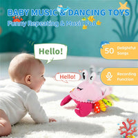 Musical Crawling Crab Baby Toy - Pink - image 4