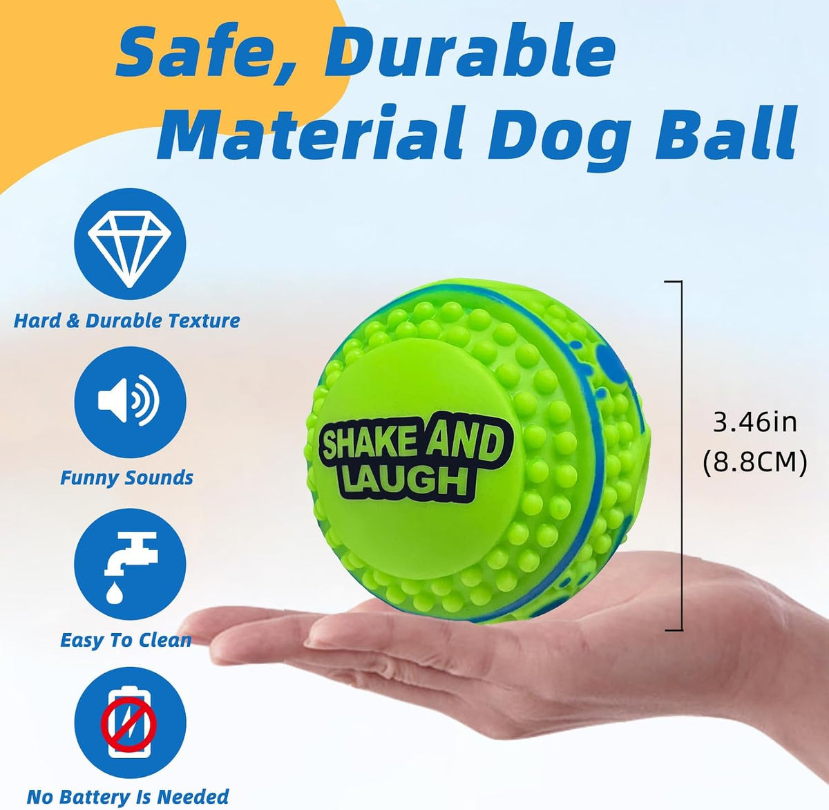 Dog Toys Ball, Interactive, M - Spiky, Straight / M 3.46 in (8.8 cm) - image 4
