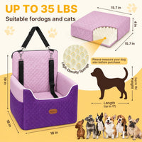 ALL GOOD PET SUPPLIES Dog Car Seat for Small/Medium Dogs Under – Essentials for Dogs - Purple - image 3