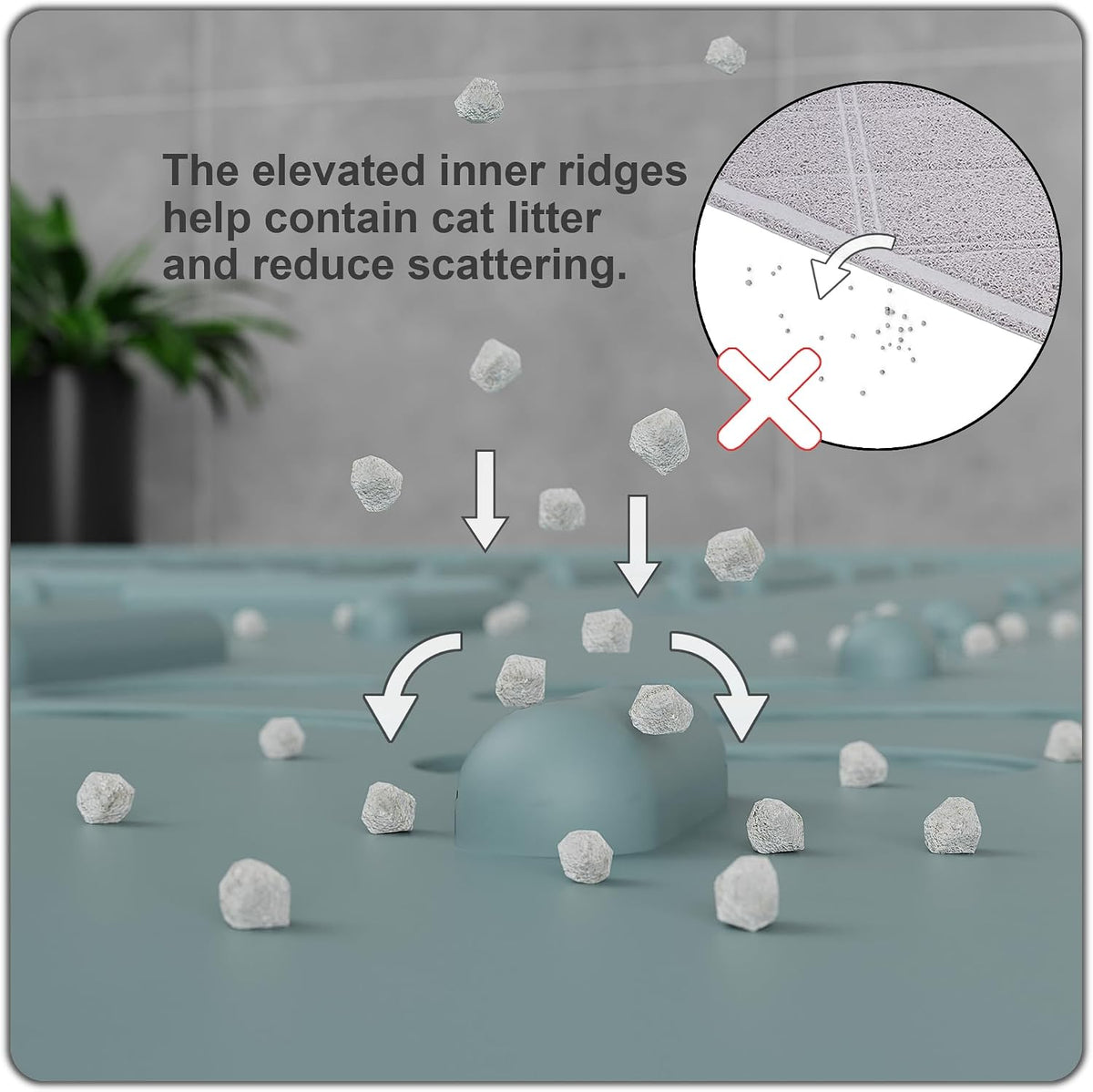 OHMO Large Cat Litter Mat - Light Blue / XXL (37.5x25.2") - image 3