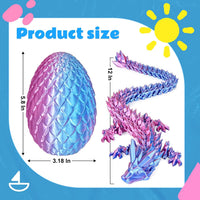 Small Dragon Eggs with Dragon Inside - Gradient Light Purple-red / M (H:5.8 inches) - image 4