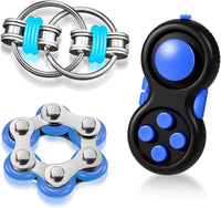 Gejoy 3 Pcs Fidget Toys Adults Set Silent - Black and Blue