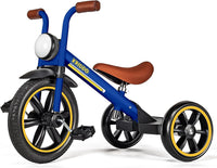 KRIDDO Tricycle for Toddlers 2-5 Years: Rubber Front Wheel - Blue