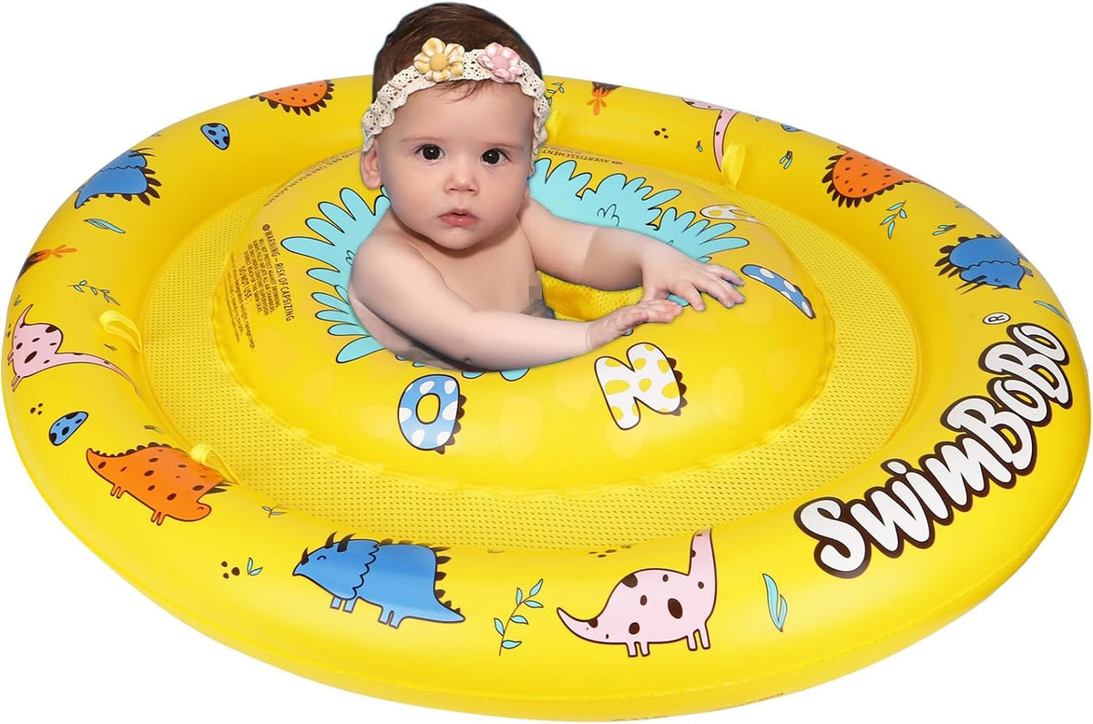 Inflatable Baby Swimming Float with Safety Seat Fun Swimming Pool - Colorful Dinosaur - image 4