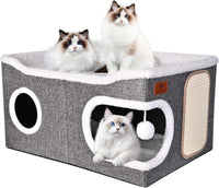 Extra Large Cat Beds for Indoor Cats - Grey / Extra Large