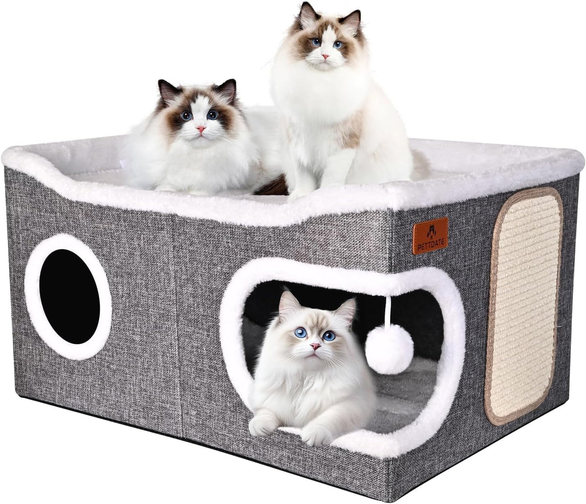 Extra Large Cat Beds for Indoor Cats - Grey / Extra Large