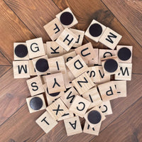 YJ PREMIUMS 100 PC Wood Magnetic Letter Tiles Magnets Big Large - 100 - image 3