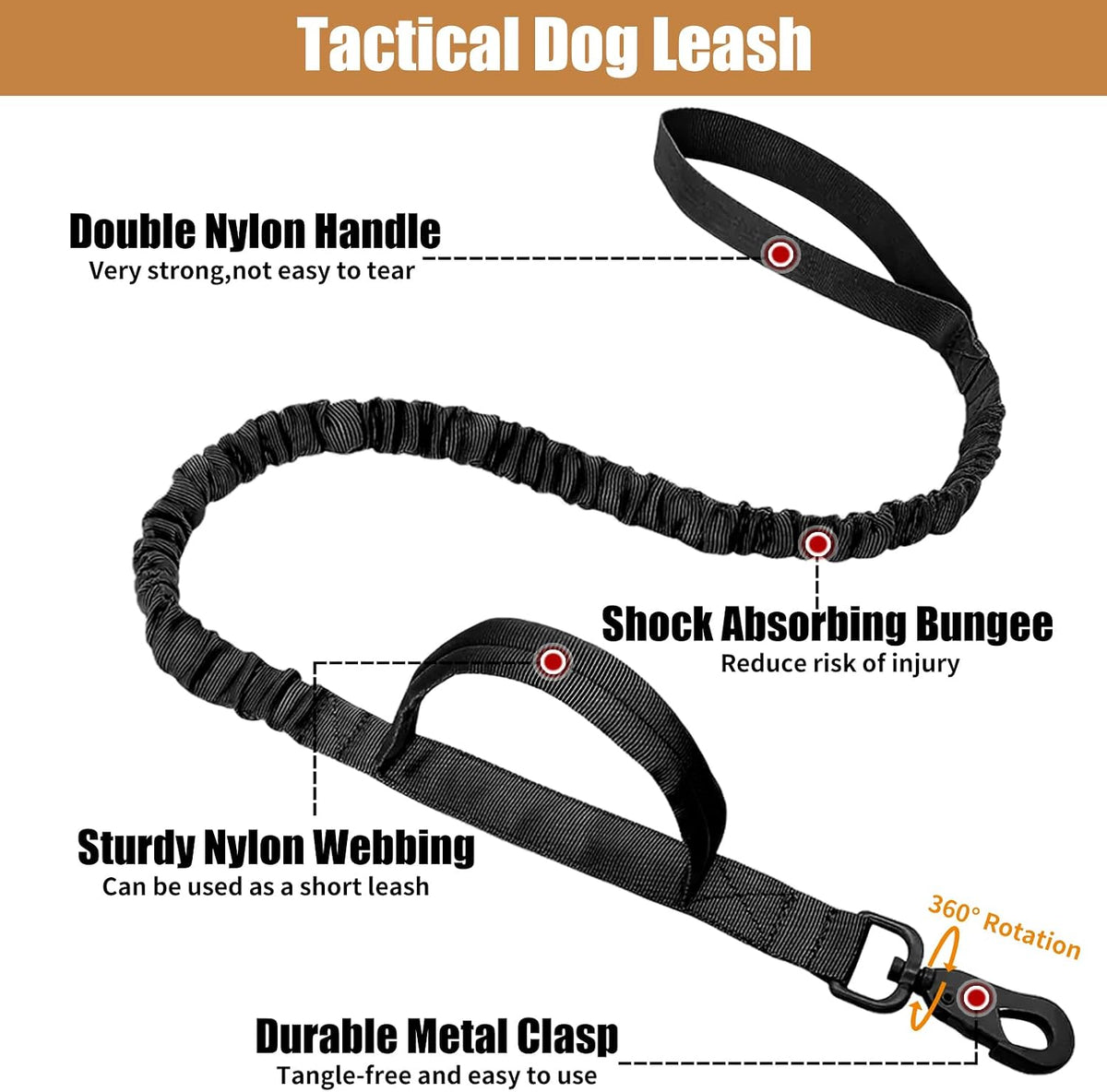 Tactical Dog Collar - Dog Collar with Control Handle for Medium Large Dogs – Essentials for Dogs - Black Set / M - image 2