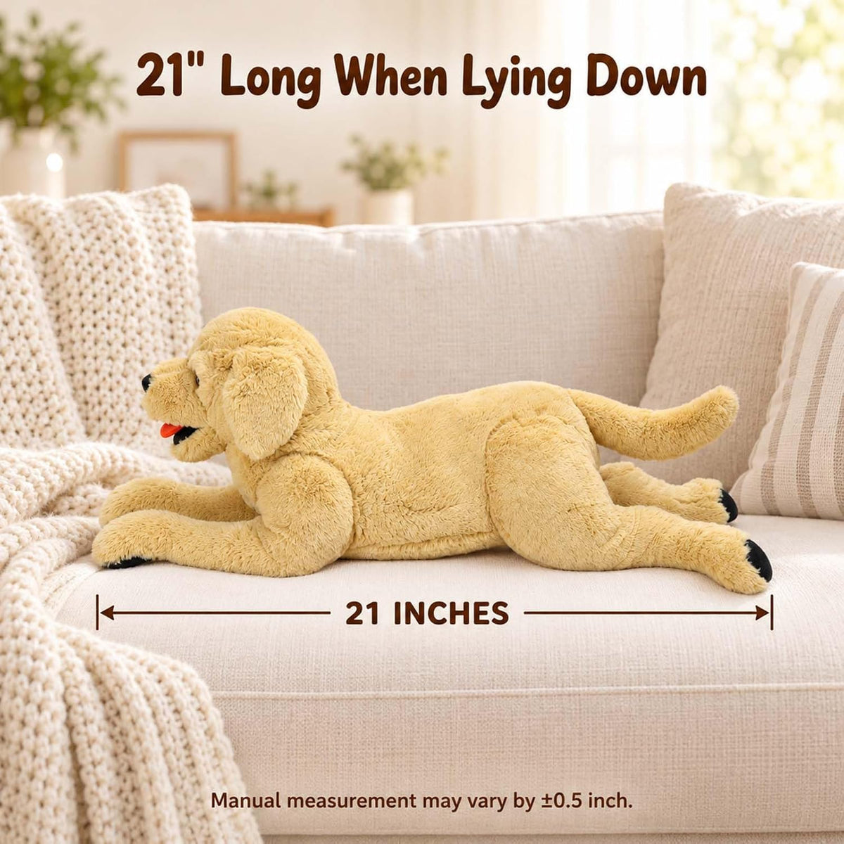 LotFancy Dog Stuffed Animals Plush - Gold Retriever Plush Toys / 21 inch (Pack of 3) - image 2