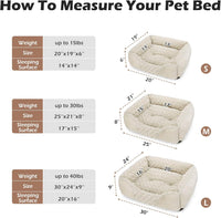 Rectangle Washable Orthopedic Dog Bed for Small - L(30"x 24"x 9") / Cream - image 4