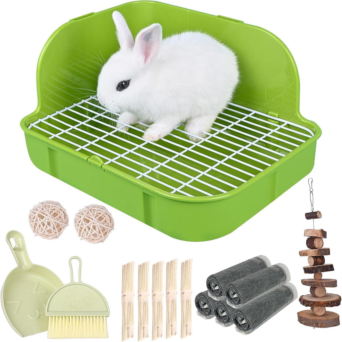RUBYHOME Rabbit Litter Box Toilet - Green