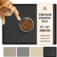 AVERYDAY 32x24 Waterproof Silicone Dog Food Mat - Black / 32" x 24"