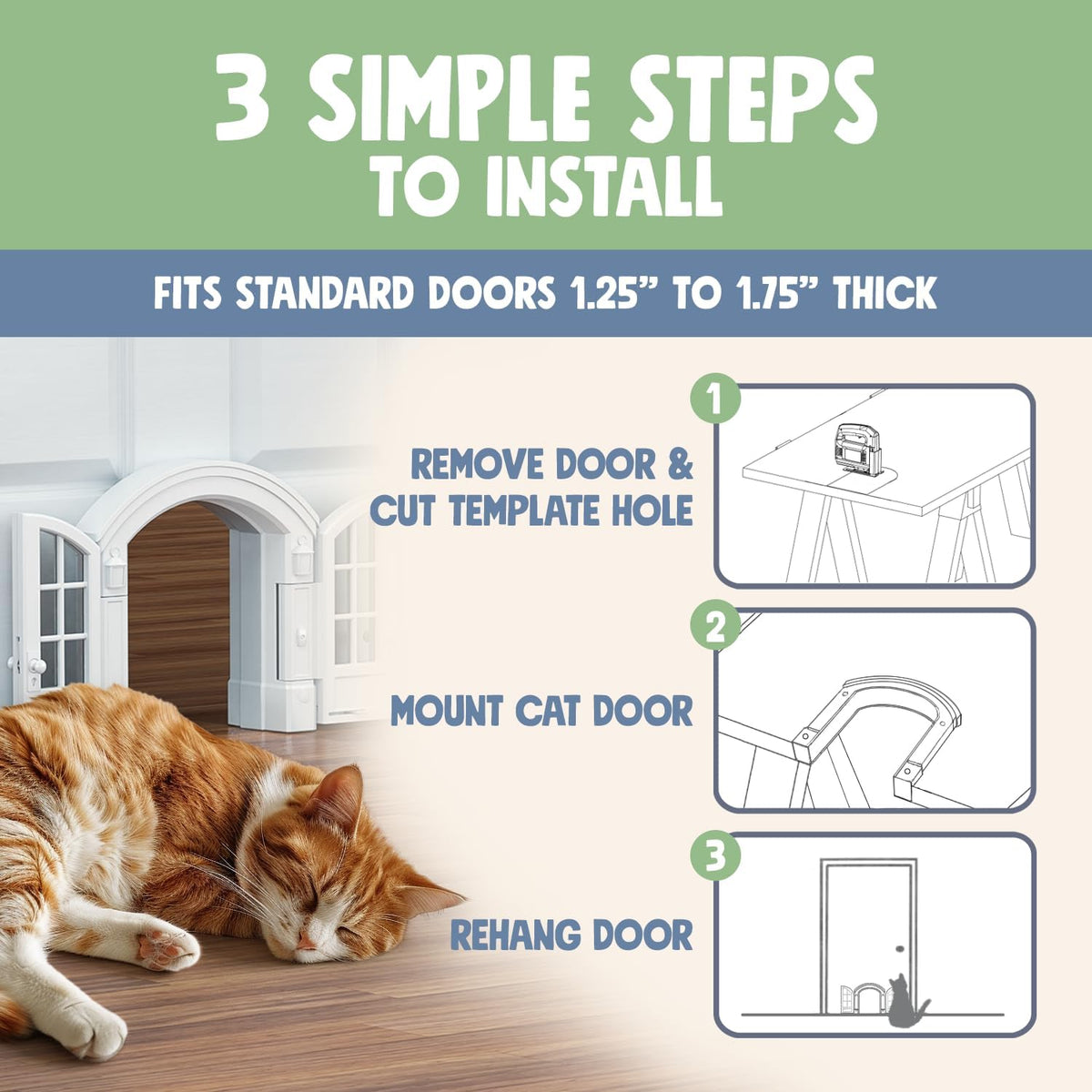 Purrfect Portal French Cat Door - White 3 - image 4