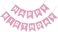 Orange Happy Birthday Banner Birthday Sign for Backdrop Happy - Pink