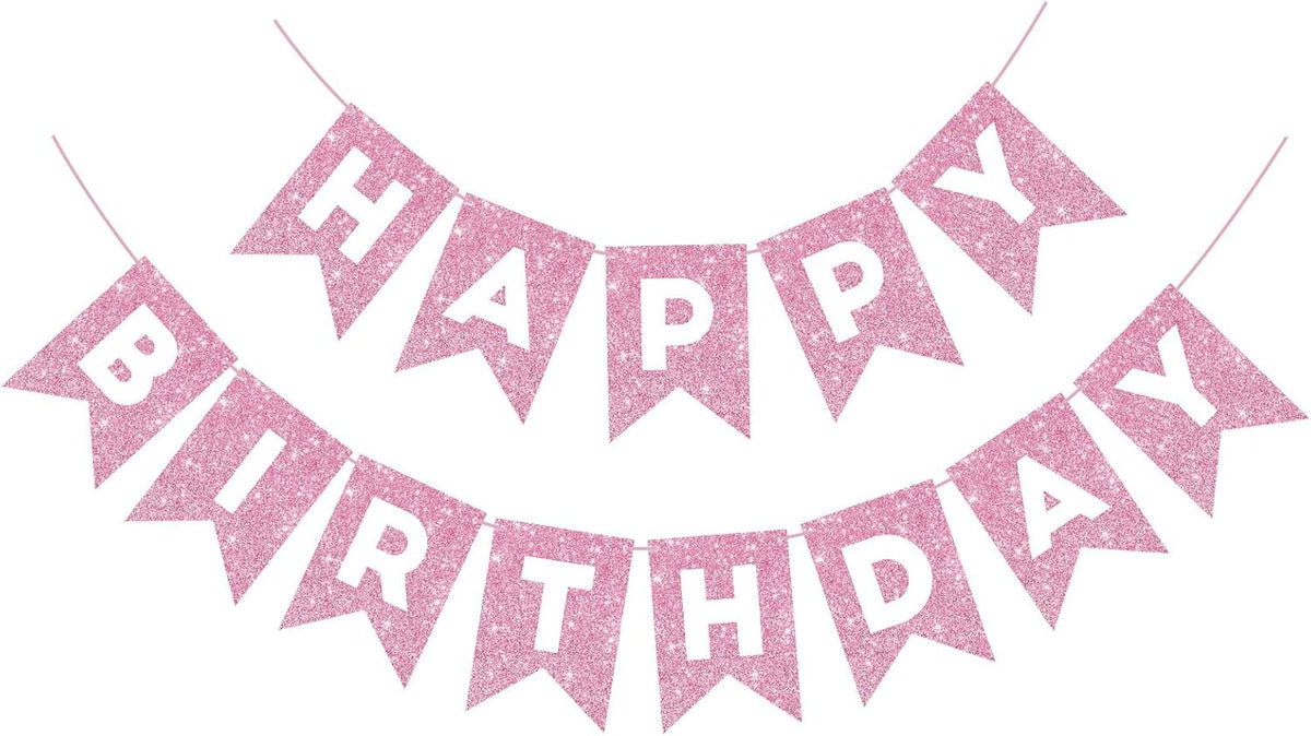 Orange Happy Birthday Banner Birthday Sign for Backdrop Happy - Pink