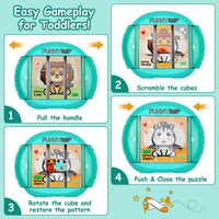 Rotating Puzzle for Toddlers Kids 3+, Travel Essentials Toys – Fun for Kids & Family - Animal - image 2